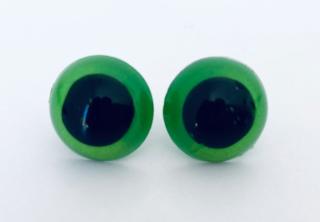 Bezpečnostní oči 18mm zelené klasické 2ks (2ks, 18mm)