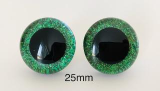 Bezpečnostní oči 25mm zelené 2ks (2ks, 25mm)