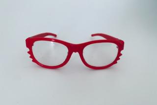 Brýle pro hračky a panenky červené 8cm (8cm)