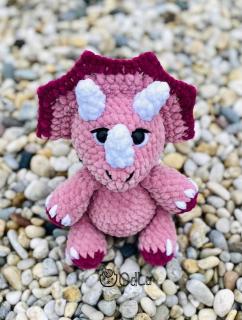 DIY - Triceratops Dinoušek růžový ( Udělej si sám  balíček s návodem)