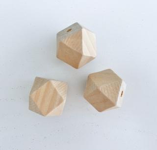 Dřevěný korálek hranatý 20mm (1ks)