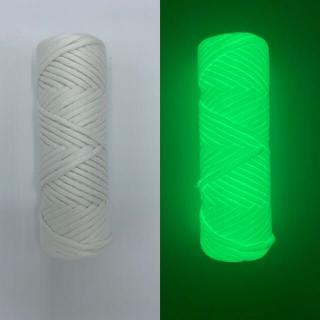Glow in dark macramé příze 4mm bílá (32m/100g)