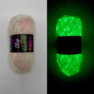 Glow in dark mohair svítící ve tmě růžovozelenkavá (50g)