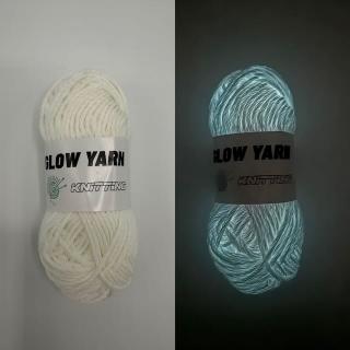 Glow in dark příze bílá svítící bíle (70m/50g)