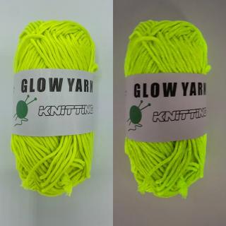 Glow in dark příze neonově žlutá (70m/50g)