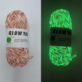 Glow in dark příze žíhaná meruňková (70m/50g)