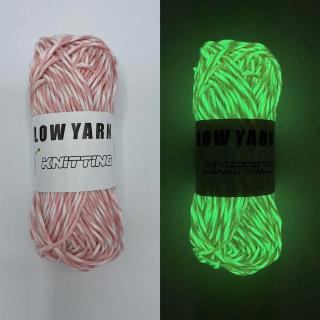 Glow in dark příze žíhaná růžová (70m/50g)