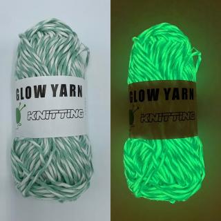 Glow in dark příze žíhaná šalvějově zelená (70m/50g)