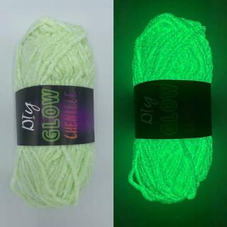Glow in dark žinylková svítící příze zelená (50g)
