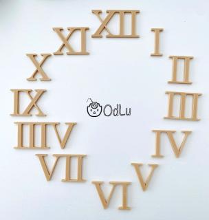 Hodinové římské číslice 4cm Wood v barvě dřeva (4cm)