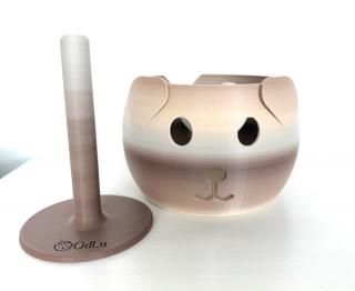 Miska na přízi s odvíječem Pejsek cappuccino (16cm)