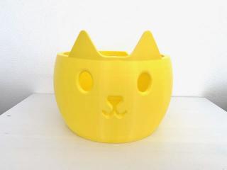 Miska na velké klubíčko Kočka žlutá (18cm)