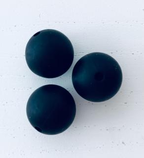 Silikonový korálek kulatý 15mm černý (1ks)