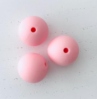 Silikonový korálek kulatý 15mm růžový (1ks)