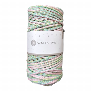 Sznurkowo bavlněné šňůry 3mm pastelové (100m)