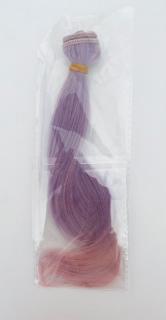 Vlasy na panenky fialovorůžové (20cm/1m)
