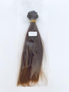 Vlasy na panenky hnědé ombré 15 (18cm/1m)
