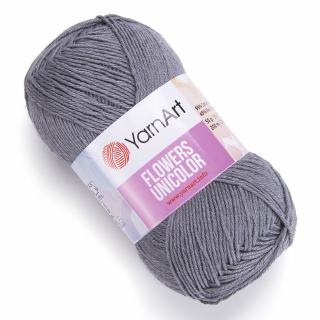 Yarnart Flowers Unicolor 744 šedá (200m/50g)