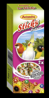Avicentra tyčinky malé a střední papoušky - vitamín + med 2ks