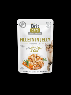 Brit Care Cat Fillets in Jelly with Fine Trout & Cod  85 g