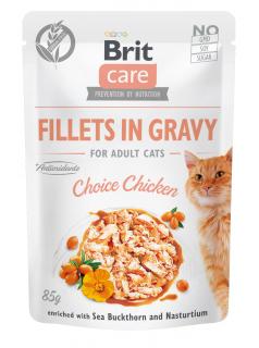 Brit Care Cat kapsa WET Fillets in Gravy Choice Chicken  85 g