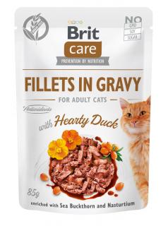 Brit Care Cat kapsa WET Fillets in Gravy with Hearty Duck 85 g
