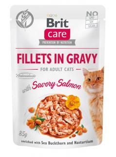 Brit Care Cat kapsa WET Fillets in Gravy with Savory Salmon 85 g