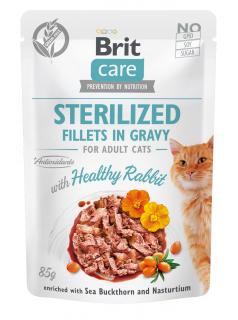 Brit Care Cat kapsa WET Sterilized. Fillets in Gravy with Healthy Rabbit 85 g