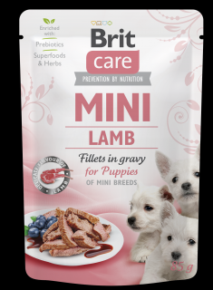 Brit Care Mini kapsa Puppy Lamb fillets in gravy 85g - Jehně puppy
