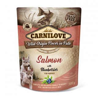 Carnilove Dog Pouch Paté Salmon with Blueberries for Puppies 300 g – FOR PUPPIES Losos s borůvkami