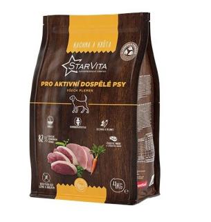StarVita Dog Active Kachna Krůta 4kg (z čerstvého masa - 82% protejnů)