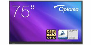 Interaktivní dotykový monitor Optoma 3751RK 75  (75 palcová úhlopříčka / 20-dotek / 4K / Android / antireflexní tvrzené sklo)