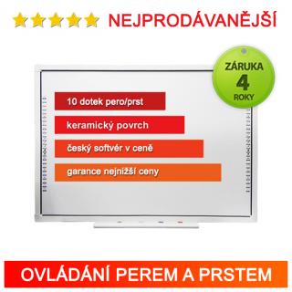 Interaktivní tabule PRO-Board 78 (78-palcová úhlopříčka  /  poměr 4:3 / 10 dotyků současně perem nebo prstem  /  keramická  /  magnetická)