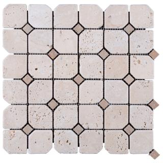 Mozaika Travertin Light HEX 30,5x30,5x1 cm