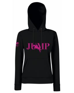 Mikina - JUMP  jezdecké oblečení Barva: černá-růžové písmo, Velikost: XL
