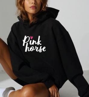 Mikina - Pink Horse Heart Barva: černá, Velikost: XS