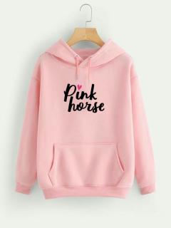 Mikina - Pink Horse Heart Barva: růžová, Velikost: L