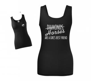 Tílko Diamond Horses Barva: černá-stříbrno/bílé písmo, Velikost: XXL
