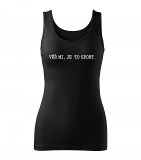 Tílko - Je to SPORT! Barva: černá, Velikost: L