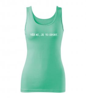 Tílko - Je to SPORT! Barva: mátová, Velikost: XL