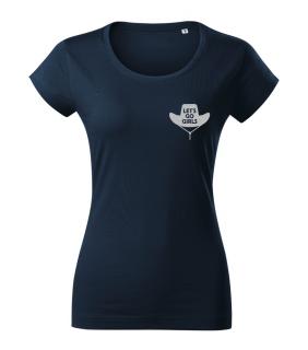 Tričko - Go Girls Barva: Námořní modrá - stříbrný potisk, Velikost: XL