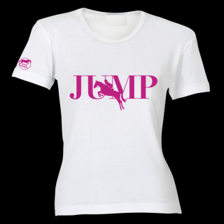 Tričko - JUMP  tričko s potiskem Barva: bílá-růžové písmo, Velikost: XXL