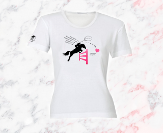 Tričko Parkur  tričko s potiskem Barva: bílá-růžové písmo, Velikost: L