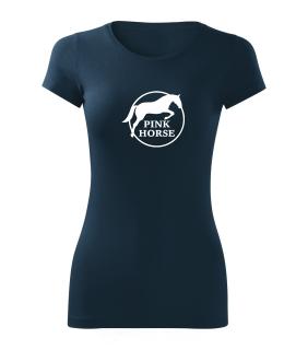 Tričko - PINK HORSE Barva: Námořní modrá/bílý potisk, Velikost: XL