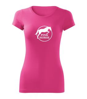 Tričko - PINK HORSE Barva: růžová-bílé písmo, Velikost: XL