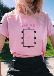 Tričko - Think Pink Barva: Světle růžová/černý potisk, Velikost: XL