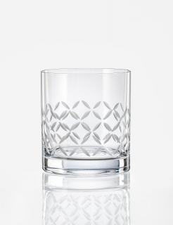Broušená sklenice na whisky 280 ml (Sklenice whiskovka s broušeným dekorem)