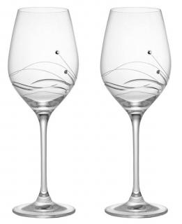 Glitz sklenice na víno SWAROVSKI®ELEMENTS (Sklenice broušené s kameny Swarovski)