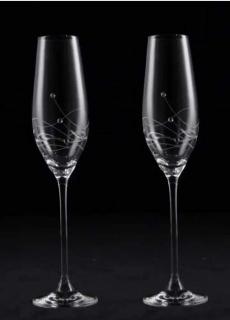Gravity SWAROVSKI® sklenice na sekt (Sklenice broušené s kameny Swarovski)