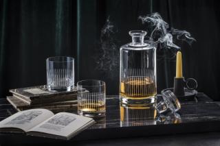 Luxusní set na whisky 2+1 broušené sklo (Souprava karafa a 2 sklenice)